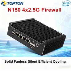 솔리드 팬리스 방화벽 미니 PC 인텔 N150 N95 펜티엄 6405U 4417U 4x25G LANs DDR4 NVMe 타입-C 홈 서버 p, 01 16GB DDR4 512GB NVMe, 07 N150 Big Case