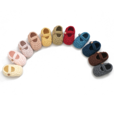 슬로우모먼츠 메리제인 아기 덧신 - 태교 뜨개질 코바늘 키트, 페일핑크, 1개