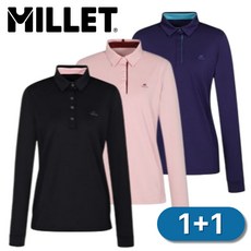 [매장발송] 밀레 여성 티셔츠 1+1 긴팔 카라 자외선차단 신축성 봄 가을 등산 골프 작업 이월상품