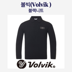 볼빅(Volvik) 남성 골프웨어 블랙 니트 크루넥셔츠