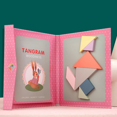 원목 칠교 놀이 탱그램 자석 칠교 교구 교재 퍼즐 모양만들기 종류다양, 1개, 1인용, 옵션2번분홍