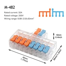 범용 컴팩트 와이어링 스플라이싱 커넥터 퀵 전기 푸시 인 조명 터미널 블록 10 개, 01 10PCS, 07 M-482