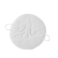 柔軟親膚毛巾面膜罩 冷熱敷兩用 可重複使用 臉部保養好幫手, 1個, 三孔彈力加厚款