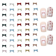 BRIIKPP 3D 입체 나비 매듭 리본 네일 파츠 약 50개 세트 귀여운 네일 아트 핸드메이드 데코 파츠 주얼리 파츠