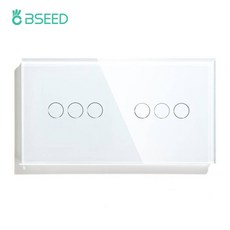 물체감지센서 동작감지 모션 BSEED 이중 벽 터치 스위치 3/4/5/6Gang 1Way 광 센서 크리스탈 유리 방수 패널 EU 표준 파란색 백라이트, [18] 3G 3G White, [01] 1Way, [01] EU 표준, 18.3G 3G White - 1Way - EU 표준