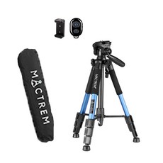 하이엔드 삼각대 mactrem pt55 파우치+스마트폰 홀더+리모콘 풀세트, 블루, 1개