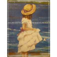 *︵House傢飾︵*望海女孩複製油畫 限量新款, 1個