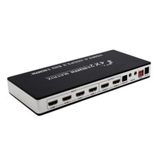 HDMI 四進二出 矩陣 MATRIX 4x2音源分離器，支援4K高畫質，鋁合金外殼，EDID自動調整, 1個, 40-211-01