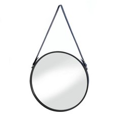 Zingz & Thingz 홈 데코 원형 벽 거울 인조 가죽 스트랩 40.9x25.5x69.9cm(15.75x1x, Zingz & Thingz 홈 데코 원형 벽 거울, 인