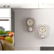 무케렌시아 무케 바나나공방 쿠킹 키친 타이머 주방 인테리어 무소음 벽걸이시계 2 color 164340, 무케렌시아 그레이