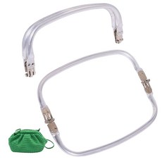 2개 아연 합금 튜브 가방 플렉스 프레임 DIY 지갑 제작 재료 플래티넘 22.5x8.9x2cm, 은색