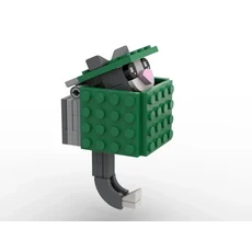 MOC 벽돌 키 체인 거치대 특이한 어린이 장난감 조립 모델 장식 DIY 걸이 링 건설 도시 빌딩 블록, 07 green gray cat