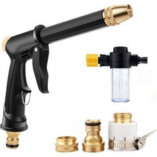 12022978 가든 호스 노즐 청소도구 직사 정원 베란다 고압 세차 건 분무기 물총 세차기 양식 자동차 청소 도구 원예 가정, 1, 1SET