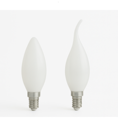 LED蠟燭燈泡 E14 C35 4W 乳白玻璃罩, E14 尖頭 白光, 1個