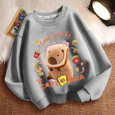 新款 新兒童衣服 卡皮巴拉春秋冬新款男女小中大兒童衛衣圓領加厚長袖寬松上衣外套