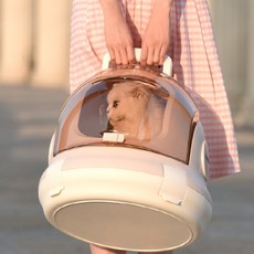 니즈플리 밑판포함 애견이동장 냥이하우스 반려동물이동장 고양이하우스 강아지우주선이동장, 그레이색