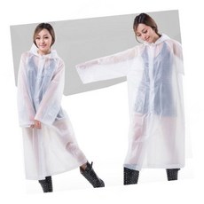 투명 비닐 우비 레인코트 후드 방수 야외활동 우천용 휴대용 일회용 비옷