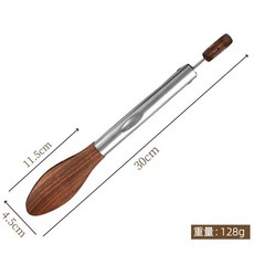 小日子家居館 不鏽鋼食品夾 烤肉夾 梅花頭, 1個, 9寸胡桃木夾(30cm)