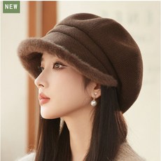 高級感秋冬帽 加厚毛絨邊八角帽 英倫畫家報童帽 時尚博主同款 英倫復古風 d0034