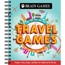 (영문도서) Brain Games - Travel Games: Puzzles Trivia Games and More for Family Fun on the Go! Spiral, Publications International,..., English, 9781639385188