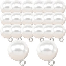 진주단추 12mm 진주장식 진주알 단추 볼록이, 1팩, 진주단추12mm(흰색20개)