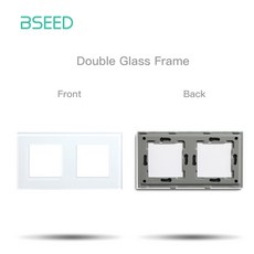 BS EU 표준 유리 프레임 DIY 부품 전등 스위치 소켓 금속판 크리스탈 패널 전용 86 157 228mm, Double Frame White