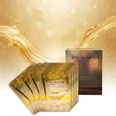 3W 콜라겐 럭셔리 24K 골드 하이드로겔 마스크팩 5매 피부 탄력 강화, 3W 콜라겐 럭셔리 24K 골드 하이드로겔 마스크팩 5
