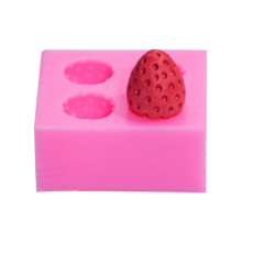 草莓造型模具 4連 草莓大小號模具 香薰蠟燭模具 手工皂模具, 粉色小號, 1個
