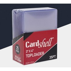 카드쉘 탑로더 35pt 25매입 포토카드 스포츠카드 포켓몬카드, 투명, 1세트