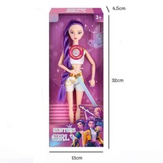 틴다샵 헌트릭스인형 케이팝데몬헌터스 케데헌 굿즈, 봉투 포장, 1개, 11인치 무기 포함 화이트 헤어 루미