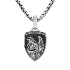 데이비드율만 세인트 마이클 스털링 실버 애뮬릿 26mm