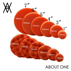 A.O 高密度打蠟棉 3-7吋 魔鬼氈海棉 上蠟棉 氣動海綿 打蠟海綿 銅鑼燒海綿 平面波浪 打蠟 上蠟, 1個, 平面（黑色）,5吋/5"(125MM)