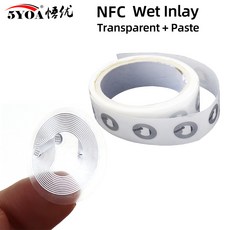 10 개/몫 25mm 흰색 NFC 스티커 프로토콜 ISO14443A13 56MHz 213 범용 라벨 RFID 태그 및 모든 전화, 02 Wet Inlay 213, 1개