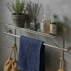 피니시웰 304 스텐 욕실 선반 걸이식 무타공 수건걸이 선반 거치대, 1개, 304 스테인리스