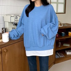 임산부용 중년용 루즈핏 롱 맨투맨 403 레이어드 스타일 puu+043ZN