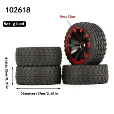 YSIDO 1/12 1/14 버기 타이어 휠 림 HSP 94177 Wltoys 144001 124018 124019 124017 124016 RC 자동차 12mm 육각 4 개, 102618