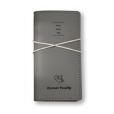 봄밤 슬림 가죽 아이디어 노트 스트랩형, 1개, 차콜 그레이