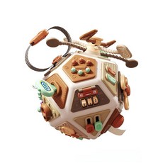 22面魔方動動樂 嬰兒手抓球 智立方 早教玩具, 咖色, 1個