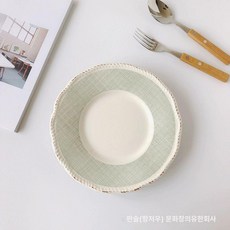 타원형 빈티지접시 카페 디저트플레이트, 1개