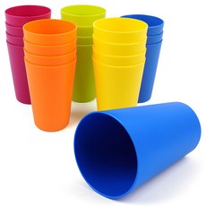 4p 국산 가벼운 파티컵 플라스틱 재사용 컵 물 음료수 컬러파티컵 플라스틱컵 캠핑용컵, 옐로우