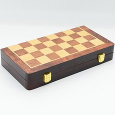 跨境木制國際象棋 可折疊益智棋牌 實木材質 手工拼花棋盤 30x15cm, 1個