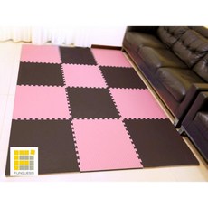 方格子地墊 2.3cm 爬行墊 遊戲墊 運動墊, 1個, 64*64*2.3馬卡龍粉紅配馬卡龍咖啡