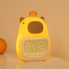 居家小物 動物可愛時鐘 夜燈時鐘 電子鐘 多功能造型時鐘 鬧鐘 夜燈 氛圍燈 可愛 情侶, 站立豚「無藍芽款」