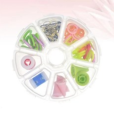 뜨개질 도구 플라스틱 바늘 캡 카운터 금속 마커 원형 보관함 니트, 1개