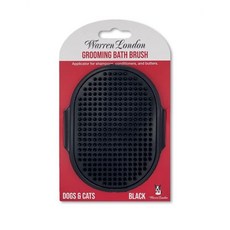개와 고양이 위 워렌 런던 그루밍 목욕 브러시 | 반려견 샴푸 수분 공급 버터 또 반려동물용 컨디셔너용 어플리케이터 블랙, Black
