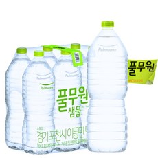 풀무원샘물 무라벨 생수, 2L, 6개