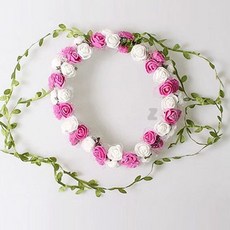 머리띠 인조꽃 인테리어꽃 48송이 플라워 화관, 옐로우