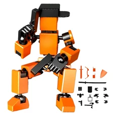 3D 프린트 액션 피규어 13 개의 다관절 이동식 로봇 장난감 전신 기계식 마네킹 더미 장난감, 01 Orange