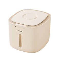 ecoco密封防潮米桶，附量杯，透明視窗，一鍵開蓋，廚房收納好幫手, 1個, 奶油黃