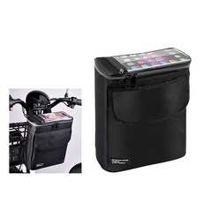 防水自行車前掛包 單車包 手機可觸控 超大容量 快拆安裝, 黑色, 1個